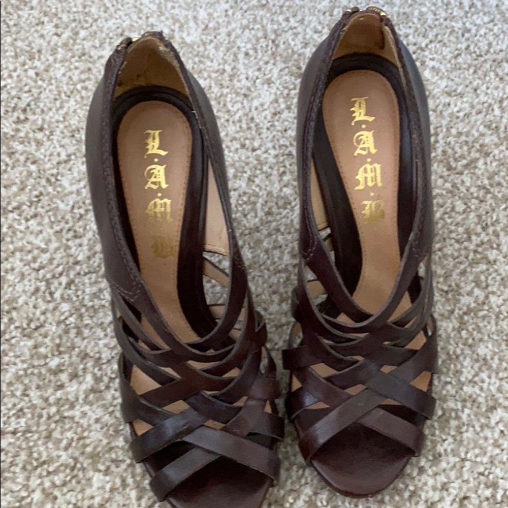 L.A.M.B. brown heels. Size 5.5.
